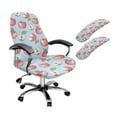 thumbnail image 1 of SCRAWLGOD Apple Print Blue Set of 3 Soft Computer Chair Slipcover with Armrest Covers Crease Resistant Desk Chair Protector Washable High Back Chair Slipcovers, L, 1 of 7