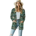 thumbnail image 1 of SCRAWLGOD Aztec Ethnic Women's Open Front Cardigan Lightweight Long Sleeve Tops for Women Casual Size 2XL Elastic Women Long Cardigan Comfy Soft Cardigans for Women Vacation, 1 of 7