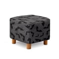 thumbnail image 1 of SCRAWLGOD Bat Spider Web Print Gray Ottoman Cover Square Stretch Footrest Stool Cover Washable Footstool Ottoman Slipcover with Elastic Bottom for Home Decoration, 1 of 7