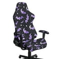 thumbnail image 1 of SCRAWLGOD Bat Stars Moon Print Violet Black Print Gaming Chair Cover with Armrest Cover, Washable Reclining Computer Chair Protection Non Slip Rotating Chair Slipcover with Elastic Band, 1 of 7