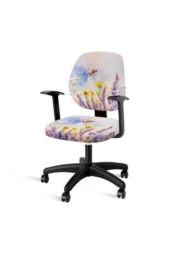 Bee Daisy Sky Set of 2 Soft Chair Covers for Office Desk Chairs Stretch Stain Resistant Desk Chair Cover Breathable Computer Desk Chair Seat Covers
