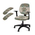 thumbnail image 1 of SCRAWLGOD Bohemian Mandala Paw Stretchable Office Chair Slipcover with Armrest Protector 4 PCS Crease Resistant Desk Chair Cover Breathable Comfy Gaming Chair Cover, 1 of 7