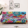 thumbnail image 1 of SCRAWLGOD Boho Mandala Flowers Pattern Armless Sofa Cover Washable Stretch 3 Seater Couch Cover Skin Friendly Furniture Protector Leakproof Couch Slipcover Anti Slip for Living Room, 1 of 9