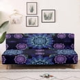 thumbnail image 1 of SCRAWLGOD Boho Mandala Marble Print Armless Futon Cover Washable Anti Scratch Furniture Protector Sofa Slipcover with Elastic Bottom Anti Slip Sofa Bed Covers for Dogs, 1 of 9