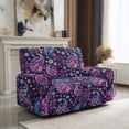thumbnail image 1 of SCRAWLGOD Boho Paisley Flower Print Recliner Loveseat Slipcovers Non Slip 6 Piece Recliner Cover Stretch Anti Scratch Reclining Cover, 1 of 8