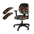 thumbnail image 1 of SCRAWLGOD Breathable Computer Chair Cover with Arm Rest Slipcovers Anti-Slip High Back Chair Covers Washable Swivel Chair Protector, 4 Pcs Set, Mushroom Butterfly Floral Leaf, 1 of 7