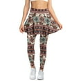 thumbnail image 1 of SCRAWLGOD Brown Cow Print American Tribal Women's Athletic Skirt with Leggings Breathable Pocket Running Clothing Non See-Through Pickleball Skorts Leggings Fashion Outfits, XL, 1 of 7