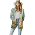 thumbnail image 1 of SCRAWLGOD Butterfly Flower Cardigan Jacket for Women Dressy Sweaters for Women Trendy Long Sleeve Work Cardigan for Women Office Size S Comfy Ladies Cardigan Sweatshirts, 1 of 7