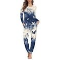 thumbnail image 1 of SCRAWLGOD Butterfly Pajamas for Women Set Long Sleeve Pjs for Women Sets 2 Piece Outfits Size XS Crewneck Jogger Pj Sets for Women Lightweight Loungewear Sets, 1 of 6
