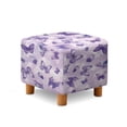 thumbnail image 1 of SCRAWLGOD Butterfly Print Violet Footstool Slipcover, Washable Footrest Sofa Slipcovers Comfortable Square Covers for Footstool with Stretch Bottom, 1 of 7