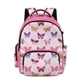 thumbnail image 1 of SCRAWLGOD Butterfly Spot Stars Print Pink School Backpack for Teens, Backpacks for Kids Students, Bookbag for Primary, Middle High School, 17 Inch Large Capacity Schoolbag, 1 of 7
