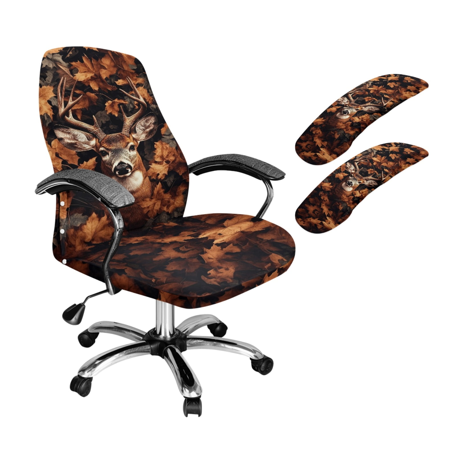 SCRAWLGOD Camo Hunting Forest Deer Universal Computer Chair Cover with ...