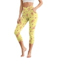 thumbnail image 1 of SCRAWLGOD Capybara Cherry Star Yellow Capri Yoga Pants for Women with Pockets Tummy Control Capri Yoga Pants Leggings Non See Through High Waisted Legging for Workout Cycling, XS, 1 of 7