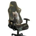 thumbnail image 1 of SCRAWLGOD Cat Butterfly Floral Print Gaming Chair Cover with Armrest Cushion, Soft Computer Chair Seat Cover Backrest Slipcovers Stretchable Rotating Desk Chair Seat Protectors, 1 of 7