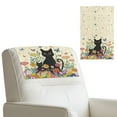 thumbnail image 1 of SCRAWLGOD Cat Daisy Floral Butterfly Spot Print Beige 2 Piece Non Slip Recliner Headrest Protector PU Leather Headrest Cover for Recliner Chair 17x27in Waterproof Couch Head Rest Covers, 1 of 7
