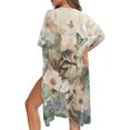 thumbnail image 1 of SCRAWLGOD Cat Floral Butterfly Print Swimsuit Cover Up for Women Long Loose Swimsuit Coverup Soft Breathable Beach Cover Up for Summer, 1 of 6