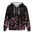 thumbnail image 1 of SCRAWLGOD Cherry Blossom Hoodies for Women Zip Up Lightweight Jacket Long Sleeve Women Oversized Sweatshirt Elastic Zip Hoodies for Women Trendy Size XL, 1 of 7