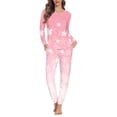 thumbnail image 1 of SCRAWLGOD Cherry Blossom Pajamas for Women Set 2 Piece Lounge Set Women Fall Clothing Size 5XL Crewneck Ladies Jogger Pjs Set Comfy Women Sleepwear Set, 1 of 6