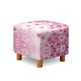 thumbnail image 1 of SCRAWLGOD Cherry Blossom Print Pink Ottoman Cover Square, Stretch Footrest Stool Slipcover with Elastic Band Foot Stool Cover for Square Storage Ottoman for Home Decor, 1 of 7