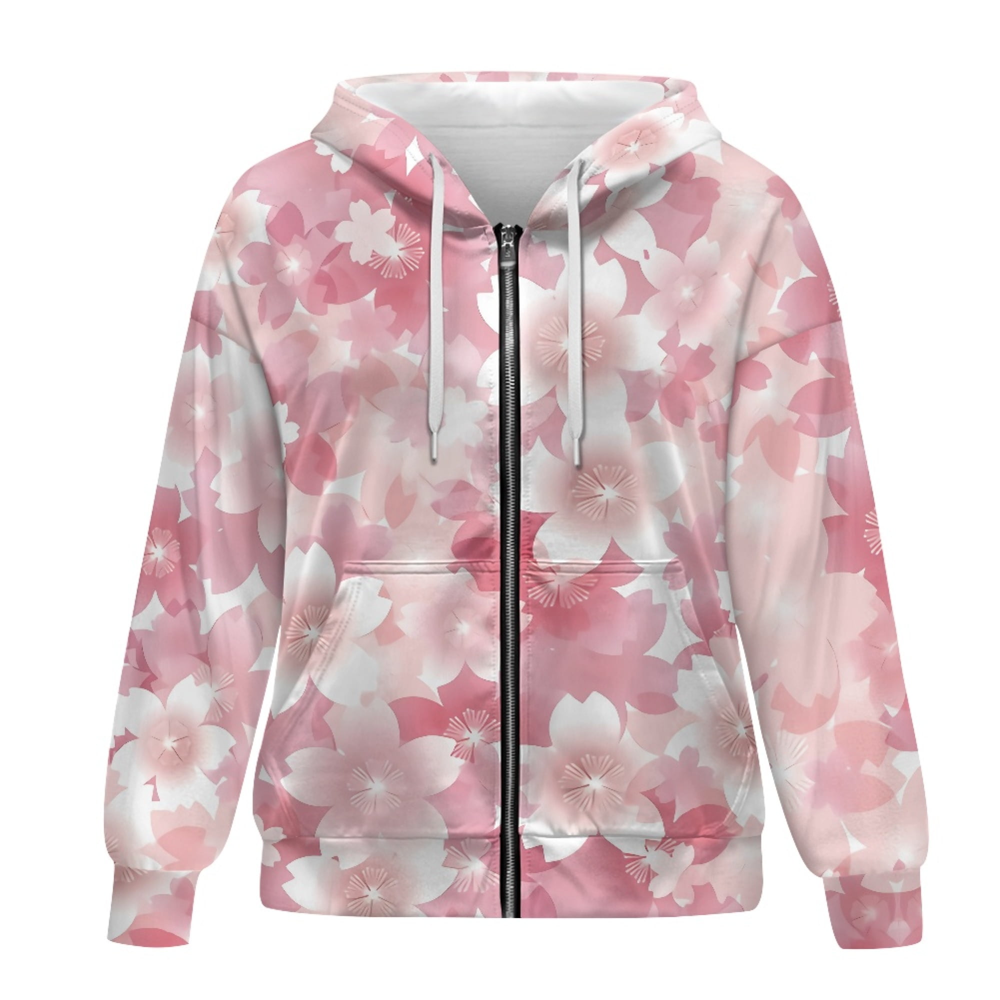 Plus Size Women Autumn Flower Hooded Sweatshirt main image 0
