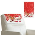 thumbnail image 1 of SCRAWLGOD Christmas 3 Piece Recliner Headrest Protector Non Slip Sofa Headrest Cover PU Leather Recliner Chair Head Protector Cover,17x27in, Santa Claus Elk Light Strip Snowflake Red White, 1 of 7