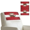 thumbnail image 1 of SCRAWLGOD Christmas Cow Holly Snowflake Red White 2 Piece Recliner Headrest Cover Easy Care PU Leather, Wear Resistant & Stain Resistant Couch Chair Head Protector for Sofa 17x27 in, 1 of 7