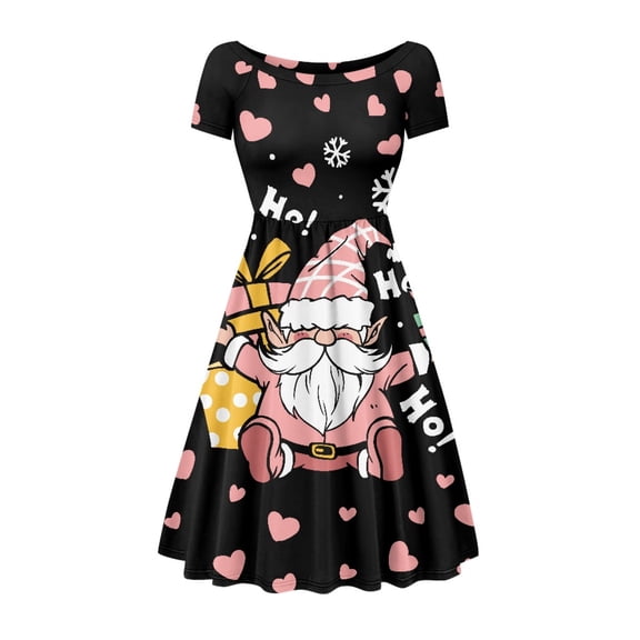SCRAWLGOD Christmas Gifts Dresses for Women Summer Midi Dresses for Women Casual Summer with Sleeves Soft Midi Dresses with Sleeves Size 2XL Crewneck Ladies Summer Dresses for Holidays