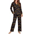 thumbnail image 1 of SCRAWLGOD Christmas Lights Pajamas Women Long Sleeve 2 Piece Pjs for Women Nightwear Size 4XL V-Neck Button Down Pj Top Lightweight Loungewear Sets Woman Travel, 1 of 7