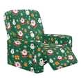 thumbnail image 1 of SCRAWLGOD Christmas Recliner Chair Covers with Pocket Single Reclining Slipcover 4-Pieces Lazyboy Recliner Armchair Cover with Elastic Bottom for Pets, Santa Claus Snowman Snowflake Green, 1 of 7