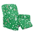 thumbnail image 1 of SCRAWLGOD Christmas Recliner Chair Covers Stretch Recliner Slipcovers Reclining Furniture Protector Washable Sofa Couch Cover with Storage Pocket for Pets Dog Cat, Candy Cane Snowflake Spots Green, 1 of 7