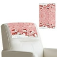 thumbnail image 1 of SCRAWLGOD Christmas Snowman Cane Holly Snowflake Pink 1 Pcs Sofa Headrest Cover Non Slip Headrest Protector for Recline Chair PU Leather Head Protector Cover for Living Room,Office Chair,17x27in, 1 of 7
