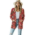 thumbnail image 1 of SCRAWLGOD Christmas Tree Penguins Lounge Cardigans for Women Lightweight Sweatshirt Long Sleeve Cardigan Coats for Women Trendy Size S Soft Women Clothing Fall, 1 of 7
