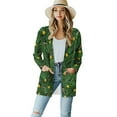 thumbnail image 1 of SCRAWLGOD Christmas Tree Women's Open Front Cardigan Sweaters for Women with Pockets Size L Long Sleeve Womens Cardigan Jacket Coats Washable Long Cardigans for Women Trendy, 1 of 7