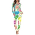 thumbnail image 1 of SCRAWLGOD Colorful Egg Pajama Sets Women 2 Piece Lounge Set Women Pjs Sets Long Sleeve Women Sleepwear Soft Crewneck Jogger Pjs for Women Size XL with Pockets, 1 of 6
