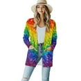 thumbnail image 1 of SCRAWLGOD Colorful Heart Cardigans for Women Trendy Fall Cardigan Sweaters for Women Lightweight Long Sleeve Cardigan for Women with Pockets Size M Soft Women Jackets Casual, 1 of 7