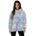 thumbnail image 1 of SCRAWLGOD Colorful Semicircular Oversized Pullover Hoodie for Women with Designs Long Sleeve Sweatshirt Women Graphic Comfortable Ladies Hooded Sweaters Size S for Skating, 1 of 7
