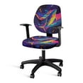 thumbnail image 1 of SCRAWLGOD Colorful Splash Whale Set of 2 Stretch Cover for Office Chair Seat Comfortable Non-Slip Desk Chair Seat Protector Split Easy to Install Swivel Chair Cover, 1 of 7