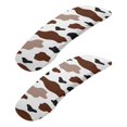 thumbnail image 1 of SCRAWLGOD Cow Print Brown White 2 PCS Set Cozy Office Chair Arm Slipcovers Elastic Non-Slip Computer Chair Armrest Protector Scratch Resistant Chair Arm Rest Covering, 1 of 6