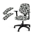 thumbnail image 1 of SCRAWLGOD Cow Print Musical Notes 4 Pieces Non-Slip Computer Chair Slipcover with Arm Covers Crease Resistant Desk Chair Protector Washable Breathable High Back Chair Cover, 1 of 7