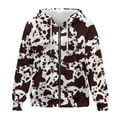 thumbnail image 1 of SCRAWLGOD Cow Print Plus Size S Zipper Hoodies for Women Oversized Sweatshirt Graphic Long Sleeve Women Outfits Casual Work Soft Ladies Hoodies Zip Front, 1 of 7