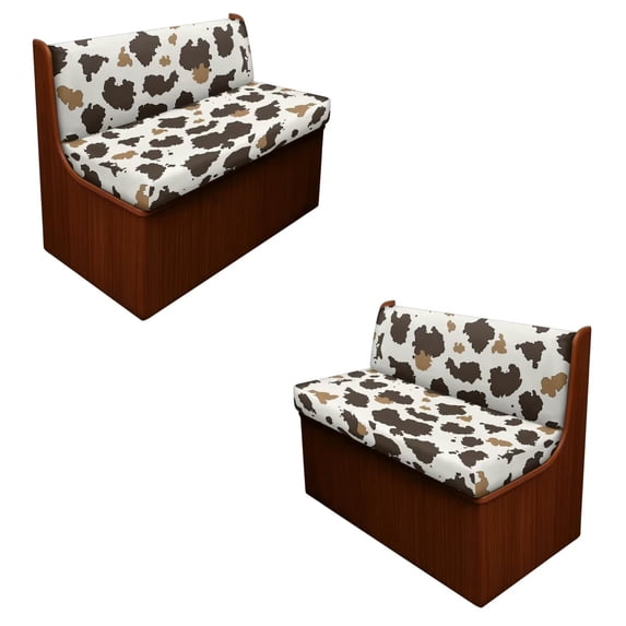 SCRAWLGOD Cow Print Stretch RV Dinette Cushions Covers Universal 2 Piece Set RV Dinette Booth Seat Slipcover Replacement Non Slip Camper Booth Cushion Slipcover