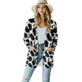 thumbnail image 1 of SCRAWLGOD Cow Print Women Cardigans Lightweight Long Cardigans for Women with Pockets Washable Activewear Women Jacket Long Sleeve Cardigan Coat for Women Walks Size S, 1 of 7