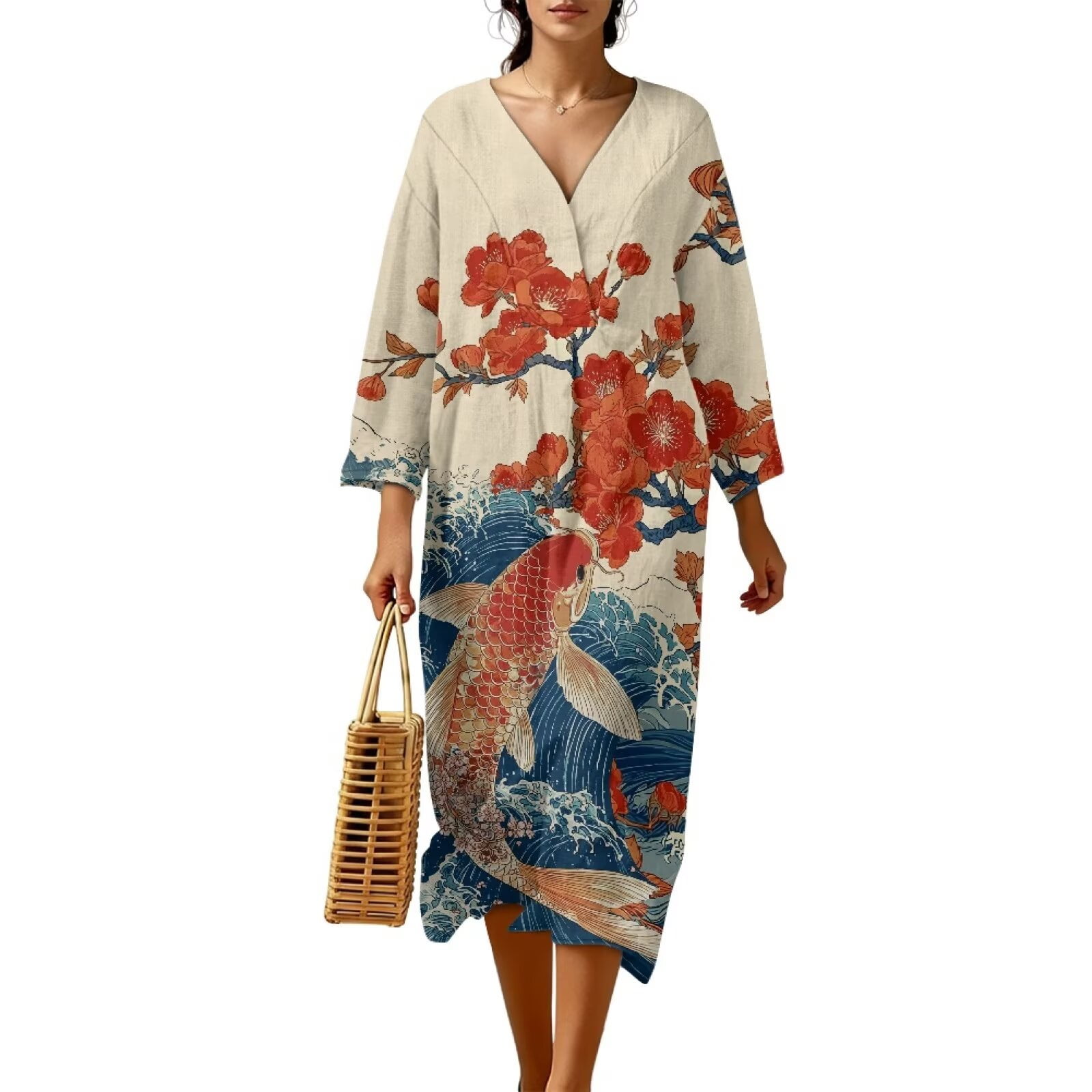 red koi fish dress Koi Fish Racerback Dress: Vibrant Japanese Style Outfit, Chic Gifts