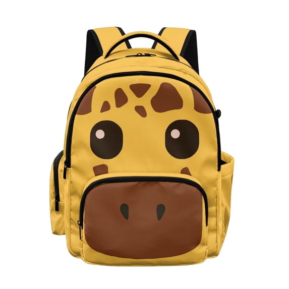 SCRAWLGOD Cute Giraffe Pattern Lightweight Backpack for Teens, 17 Inch Portable Casual School Backpack Multi-Pocket Large Knapsack for Kids, Teens, Adults, Travel