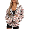 thumbnail image 1 of SCRAWLGOD Dachshund Flowers Full Zip Up Oversized Hoodies for Women Athleisure Drawstring Sweatshirt Drawstring Hooded Sweater Fall Winter Fashion Essentials, 4XL, 1 of 7
