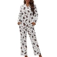 thumbnail image 1 of SCRAWLGOD Dachshund Pajamas for Women Long Sleeve Button Down Pjs Women Fall Clothing V Neck 2-Piece Sets for Women Comfortable Woman Nightwear Size 4XL, 1 of 7