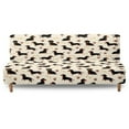 thumbnail image 1 of SCRAWLGOD Dachshund Paw Bone Print Beige Futon Covers Armless Futon Bed Cover Stretch Stay in Place Couch Furniture Protector Machine Washable Dustproof Sofa Bed Slipcover, 1 of 7