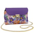 thumbnail image 1 of SCRAWLGOD Daisy Floral Print Pink Violet Small Crossbody Bags for Women Trendy, PU Leather Womens Cell Phone Purse Crossbody Handbag Purse with Detachable Chain, 1 of 7