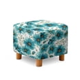 thumbnail image 1 of SCRAWLGOD Daisy Floral Print Teal White Ottoman Cover Square, Stretch Thick Ottoman Slipcover Washable Storage Ottoman Cover Foot Stool Cover with Elastic Bottom for Living Room, 1 of 7
