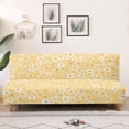 thumbnail image 1 of SCRAWLGOD Daisy Print Sofa Cover Armless Sofa Slipcover for Living Room Stretch Dustproof Futon Slipcover Washable 1 Piece Couch Cover, 1 of 9